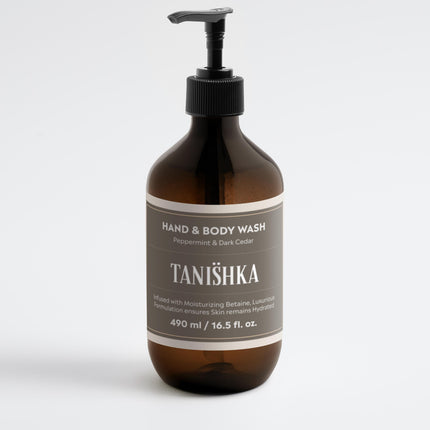 Hand & Body Wash, Peppermint & Dark Cedar